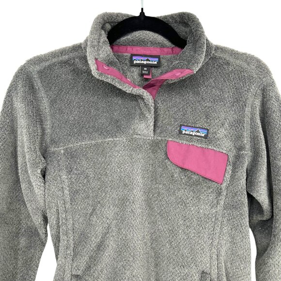 Patagonia Womens Re-Tool Snap-T Fleece Pullover Grey Purple Size XS - Picture 2 of 9